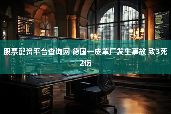股票配资平台查询网 德国一皮革厂发生事故 致3死2伤